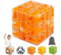 3D Maze Cube Puzzle, Engaging Brain Teaser Toy, Funny 3D Rolling Ball Maze Practical Brain Training Toy For Stress Relief, Relieve Anxiety(C)