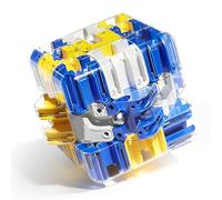 3D Maze Cube Puzzle, Large Maze 3D Puzzle Cube, 3D Cube Ball with Rolling Balls, Spatial Awareness Brain Training Toy (A)