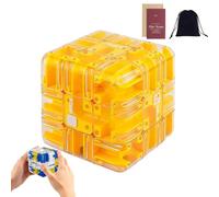 3d Maze Puzzle Cube, 2026 New 3d Rolling Ball Maze Cube, Marble Labyrinth Cubes, Educational & Stress-Relieving Toy, Fosters Logical Thinking & Makes A Great Gift for Family Gatherings (Yellow)