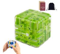 3d Maze Puzzle Cube, 2026 New 3d Rolling Ball Maze Cube, Marble Labyrinth Cubes, Educational & Stress-Relieving Toy, Fosters Logical Thinking & Makes A Great Gift for Family Gatherings (Green)