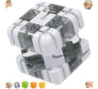 3D Maze Puzzle Cube Brain Teaser Game, 2-in-1 8.5cm Puzzle Game, Dual-Use Spatial Logic Thinking Training Toy, Easter/Birthday Gift to Boys and Girls (Ashen gray 1pcs)