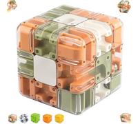3D Maze Puzzle Cube Brain Teaser Game, 2-in-1 8.5cm Puzzle Game, Dual-Use Spatial Logic Thinking Training Toy, Easter/Birthday Gift to Boys and Girls (Three colors 1pcs)