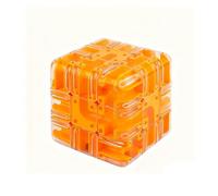 3D Maze Puzzle Cube Brain Teaser Game, 2-in-1 8.5cm Puzzle Game, Dual-Use Spatial Logic Thinking Training Toy, Easter/Birthday Gift to Boys and Girls (Orange 1pcs)