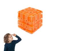 3D Maze Puzzle Cube Brain Teaser Game, Large Labyrinth Ball Magic Cube, Dual-Use Spatial Logic Thinking Training Toy, Improve Spatial Recognition and Cultivate Logical Thinking (Orange)