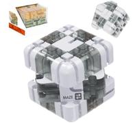 3D Maze Puzzle Cube Brain Teaser Game,Large Labyrinth Ball Magic Cube,Dual-Use Spatial Logic Thinking Training Toy,Improve Spatial Recognition and Cultivate Logical Thinking (Gray White)