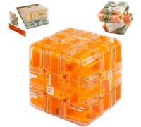 3D Maze Puzzle Cube Brain Teaser Game,Large Labyrinth Ball Magic Cube,Dual-Use Spatial Logic Thinking Training Toy,Improve Spatial Recognition and Cultivate Logical Thinking (Orange)