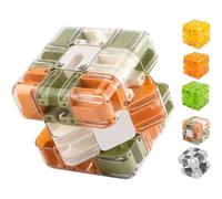 3D Maze Puzzle Cube, Large Labyrinth Brain Teaser Toy for Teens & Adults, High-Difficulty Logic Game for Spatial Awareness, Cognitive Skill Training (Green Orange)