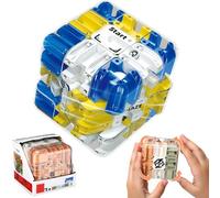 3D Maze Puzzle Cube, Large Labyrinth Puzzle Maze Cube - Engaging Brain Teaser Toy, 3D Rolling Ball Maze Game For Kids, Logical Challenge 3x3 Maze Puzzle Cubes Toy For Logic Development (Blue)