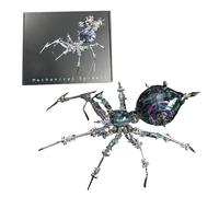 3D Mechanical Metal Puzzle War Spider for Adults to Build, Steampunk Bionic Animals Insects Assembly Model Kit, Natural Science Class Display, Decorations for the Office/Home (Blue Purple)
