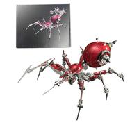 3D Mechanical Metal Puzzle War Spider for Adults to Build, Steampunk Bionic Animals Insects Assembly Model Kit, Natural Science Class Display, Decorations for the Office or Home (Red)