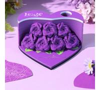 3D Memo Pad 2026 Paper Carving Art 3D Sticky Notes Convenience Post Notes Marriage Tree, 3D Rose Story Sticky Notes with Pen Holder, for Anniversary Valentine's Day Gift, Christmas Decorations