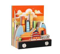 3D Memo Pad, 3D City Calendar 2026, Three Dimensional Urban Architecture Paper Carving Away Piece Notepad, Time Cal Tear
