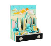 3D Memo Pad, 3D City Calendar 2026, Three Dimensional Urban Architecture Paper Piece Notepad, Tear Carving Away Time Cal