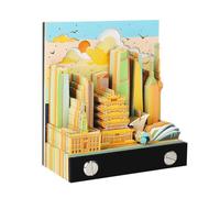3D Memo Pad, 3D City Calendar 2026, Three Dimensional Urban Architecture Paper Tear Piece Carving Notepad, Time Away Cal