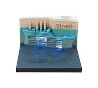 3D Memo Pad,3D Notepad,3D Memo Pad Art,Luxury Ship 3D Artsy Pads,170 Page 3D Calendar 2025 with LED Light,Creative Non-Stick Sticky Note,for Offices,Study Rooms,Desktop Decorations