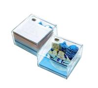 3D memo pad,3D Sticky Notes,3D memo pad, Engraved Tree House Decoration 3D Hand Tear Sticky Notes Gifts(Blue)