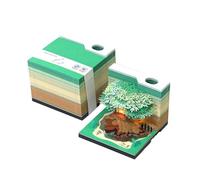 3D memo pad,3D Sticky Notes,3D memo pad, Engraved Tree House Decoration 3D Hand Tear Sticky Notes Gifts(Green)