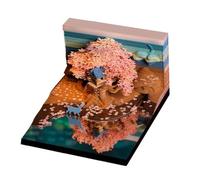 3d Memo Pad,3d Sticky Notes,Art Memo Pad,Pink Tree House,With Acrylic Dust Box And Card Holder, Wipes, Bookmarks,Suitable For Office, Home, School, As A Gift,Decoration Or Study Planning