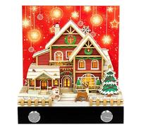 3D Memo Pad Art Calendar 2025, Christmas House with LED Light Notepad Non-Sticky Notes, Christmas Snow House Paper Sculpture Art Memo Pad, Desktop Decoration Gifts