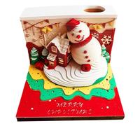 3D Memo Pad Art Calendar 2026 Christmas 3D Snowman Sculpture with Light Time Piece Calendar for Christmas Housewarming Office Decoration