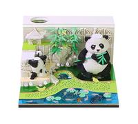 3D Memo Pad Art Calendar 2026 Weekly Calendar Panda Notepad 3D Art Memo Pad Paper Sculpture Bamboo Pandas Desk Calendars Cute Panda Rip Away Paper Carving Sticky DIY Note Home Decoration Creative Gift