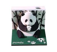 3D Memo Pad Art Calendar 2026 Weekly Calendar Panda Notepad 3D Art Memo Pad Paper Sculpture Bamboo Pandas Desk Calendars Cute Panda Rip Away Paper Carving Sticky DIY Note Home Decoration Creative Gift