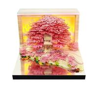 3D Memo Pad Calendar 2026, Time Piece Desk Calendar, 3D Fantasy Tree House Paper Sculpture, Creative Paper Carving Art Notepad, Funny Tree House Weekly Planner for Home Desktop Decor