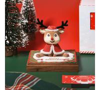 3D Memo Pad Christmas Elk,Time Piece Calendar 2026 Rip Away Paper Carving Art Notepad, Non-Sticky DIY Note Pad Cubes Note Cards Paper Sculpture Artwork for Sticky Record
