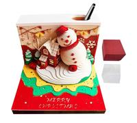 3D Memo Pad | Christmas Snowman Paper Sculpture Calendar - Art Paper Tear-Off for Desktop Planning Holiday Writing Studying Advent Workplace Festival Home Decor