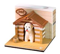 3D Memo Pad Cute Dog Decorative Stress Relief 3D Notepad with Pen Holder Office Living Room Desk Memo Pad Gift for Colleague Friend Time Piece Calendar 2024