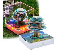 3D Memo Pad,Fantasy Tree House Pavilion 270 Sheets Paper Carving With Multifunctional Base with Light & Bluetooth,Tear Away Carving Sticky DIY Post Craft,Office Desktop Sticky Notes Record Decor