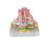 3D Memo Pad Magic Castle with Light, Love Castle 3D Stick Notes, Tear Off Paper Reveal Castle, DIY Tear-Away Convenience Stickers Papers Card Craft, 3D Memo Pad Paper Carving Art for Desk Decor