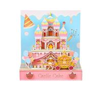 3D Memo Pad Paper Art with Lights, Castle Cake 3D Notepad Paper Carving Non-sticky Sticky Notes Cute Silhouette, 3D Art Memo Pad DIY Creative Birthday Gift