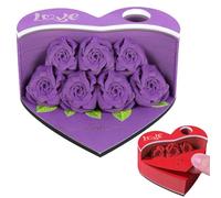 3D Memo Pad Rose, Artsy Rose Fower Note Pads, 2025 Multipurpose Flower Sticky Notes Notepad Note Pad for Valentine's Day, Home Office (Purple)