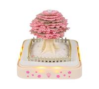 3D Memo Pad Time Piece Calendar 2025, 3d Tree House Paper Sculpture Calendar With LED Lights DIY Notes Notepad Carving Gift Desktop Decoration