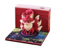 3D Memo Pad Time Piece Calendar, Interactive Desk Art Piece, 8.5x8.5x6.3cm, 3D-Art Rip Away Calendar Notes, Creative Paper Sculpture, Protective Dust-Proof Cover, For Home School