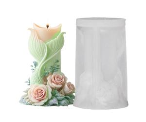 3D Mermaid Candle Molds, Cement Casting Mould, Craft Mold with Easy Release, Holiday Mold with Home Decor, Candle Mould for Artists Beginners, Cement Molds for Workshop Events