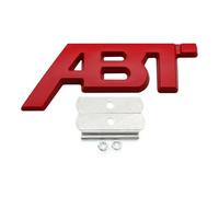 3D Metal ABT Logo Letter Car Front Grille Badge Sticker(Grill Red,81mm x32mm)
