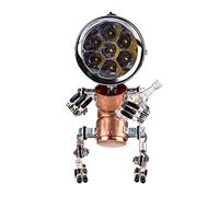 3D Metal Assembly Robot Lamp Model for Adults, DIY Steampunk Handmade Mechanical Metal Robot Models, Creative Trend Setting Decorative Gifts for Men (Battery Powered Model)