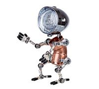 3D Metal Assembly Robot Lamp Model for Adults, DIY Steampunk Handmade Mechanical Metal Robot Models, Creative Trend Setting Decorative Gifts for Men (Assembled/Battery Powered Model)