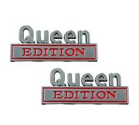 3D Metal Bumper Sticker - 2 Piece Queen Emblem Badge Self-Adhesive Chrome Sticker Door Panel Vehicle Decor | Portable Trucks SUVs Motorcycle Windshield