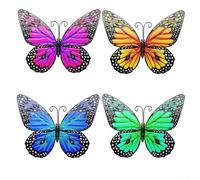 3D Metal Butterfly Wall Decor for Garden and Patio, Large Iron Butterfly Ornament with Detailed Wing Vein Details and Wire Antennae for Rustic and Modern Ambiance (Blue)