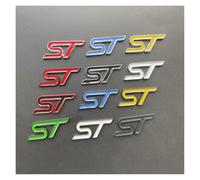 3D Metal car Emblem ST Steering Wheel Badge Compatible with Focus 2 3 K2 MK3 MK7 Kuga Explorer Edge Fiesta ST Sticker Accessories(Silver Black)