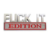 3D Metal Car Sticker Decals for Fuck IT Edition, Self-Adhesive Chrome Car Signs Stickers Badge Emblem Logo for Auto Fender Skirts Trunk Sides,C