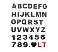 3D Metal DIY Styling Letters Word Alphabet Emblem Decals Numbers Labeling Car Sticker Rear Trunk Logo Digital Badge Accessories(Black,4.4CM_4)
