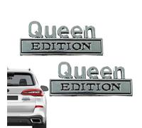 3D Metal Emblem - Queen Waterproof Sticker Car Accessories with 2 Pieces Design Windshield Decoration with Car Supplies, Back Panel Badge, Elegant Edition for