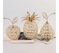 3D Metal Fruit Ornament with Rhinestones for Crystal Crafts, Suitable as Wedding Table Centerpiece and Decorative Piece for Home (3 PCS)