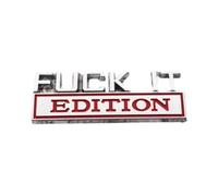 3D Metal FUCK-IT EDITION Logo Emblem Badge Decal Sticker Decor Car Fender Emblem (Silver and Red)
