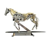 3D Metal Horse Puzzle with Adjustable Dynamic Motion, Mechanical Horse Model Kit, Quiet Running DIY Metal Horse Sculpture, Moving Desk Display Gift for Home Office Decor