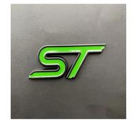 3D Metal Logo ST Badge Car Trunk Emblem for ST Sticker Accessories(Black Green)